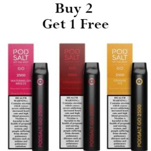 Buy 2 Pod Salt 2500puffs Get 1 Free in 120AED