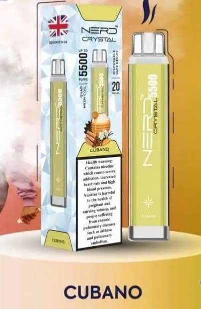 NERD CRYSTAL DISPOSABLE VAPE DEVICE 5500 PUFFS cubano
