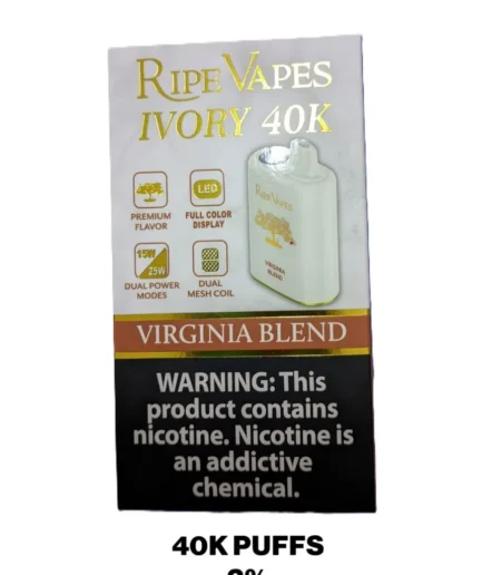 Ripe vapes Ivory Virginia Blend 40k pfs 2%